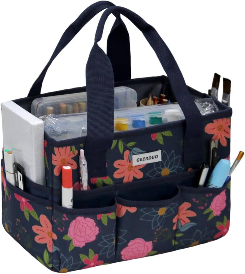 JLDTOP Store Craft Organizer Tote Bag Art Caddy with Multi-Pockets for Office Supplies Scrapbooking Sewing Storage - Image 1